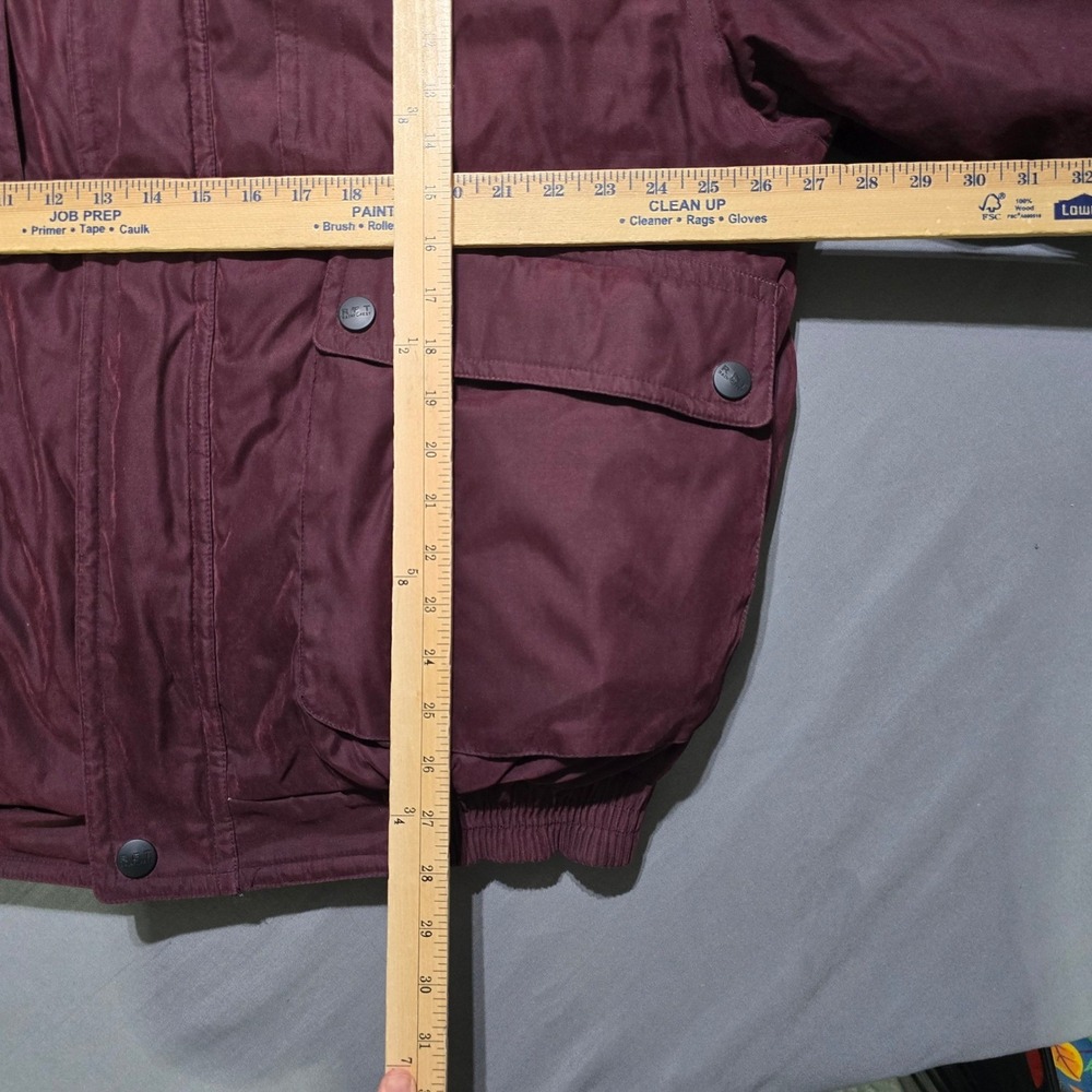 Rainforest RFT Down Puffer Bomber Jacket Mens XL Burgundy Insulated Full Zip‎ - Picture 2 of 7